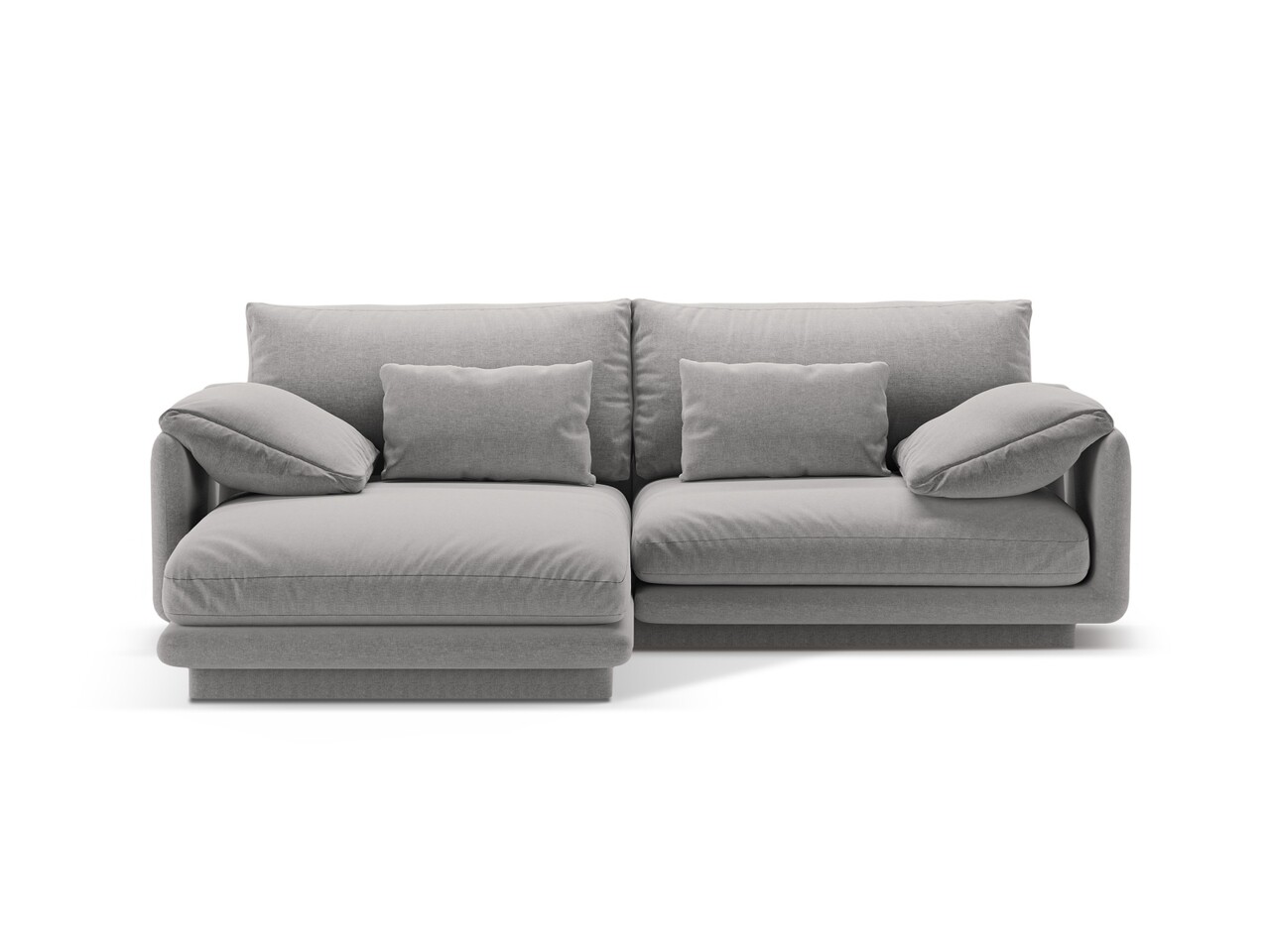 Coltar stanga 3 locuri, Torino-211, Micadoni Home, 220x170x83 cm, tesatura structurata chenille, gri deschis - imagine 7